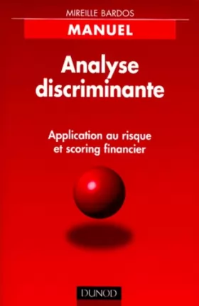 Couverture du produit · Analyse discriminante Application au risque et scoring financier