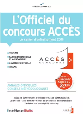 Couverture du produit · l'Officiel du concours Accès 2019