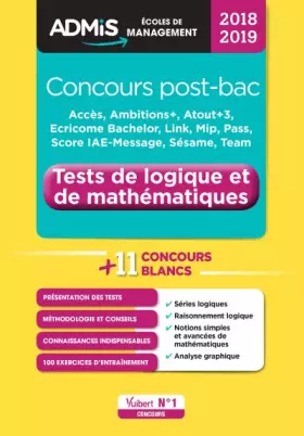 Couverture du produit · Concours post-bac - Tests de logique et de mathématiques - Écoles de management - Concours 2018-2019