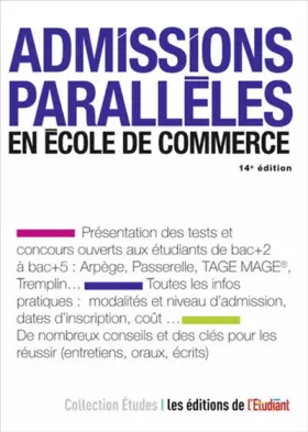 Couverture du produit · Admissions parallèles en école de commerce 14e édition