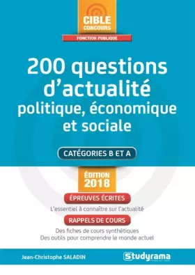 Couverture du produit · 200 questions d'actualité politique économique et sociale ed 2018