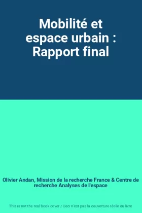 Couverture du produit · Mobilité et espace urbain : Rapport final
