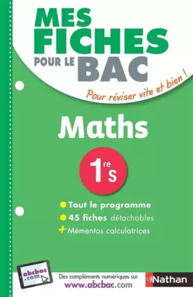 Couverture du produit · Mes fiches pour le BAC Maths 1ere S