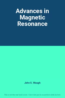 Couverture du produit · Advances in Magnetic Resonance