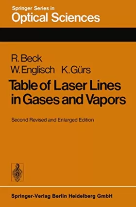 Couverture du produit · Table of Laser Lines in Gases and Vapors (Springer Series in Optical Sciences)