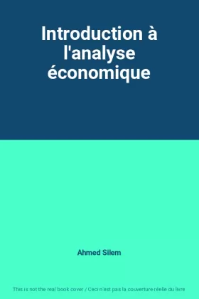 Couverture du produit · Introduction à l'analyse économique