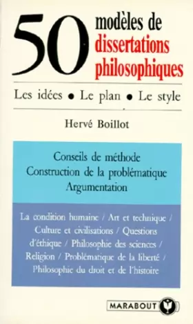 Couverture du produit · 50 modèles de dissertations philosophiques