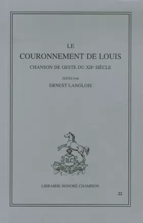 Couverture du produit · Le couronnement de Louis. chanson de geste du XIIe siècle