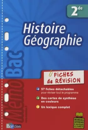 Couverture du produit · Histoire Géographie 2e : Fiches de révision
