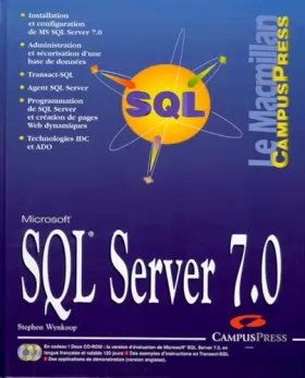 Couverture du produit · Microsoft SQL Server 7.0 (avec CD-ROM)