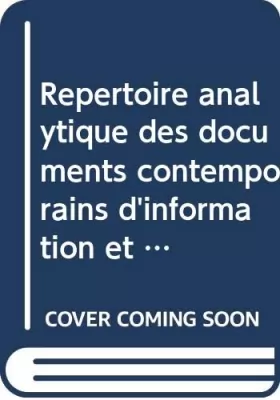 Couverture du produit · Repertoire analytique des documents contemporains d'information et de critique concernant le theatre a paris sous le louis XIV.