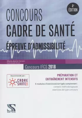 Couverture du produit · Concours Cadre de Sante 2018 - Epreuve d'admissibilité