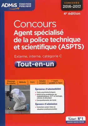 Couverture du produit · Agent spécialisé de la police technique et scientifique