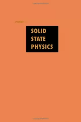 Couverture du produit · Solid State Physics: Advances in Research and Applications, Vol. 1