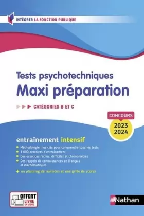 Couverture du produit · Tests psychotechniques - Maxi préparation. Catégories B et C - 2023-2024