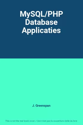 Couverture du produit · MySQL/PHP Database Applicaties