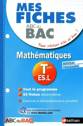 Couverture du produit · Mes fiches ABC du BAC Maths Term ES.L