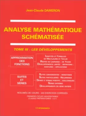 Couverture du produit · Analyse mathématique schématisée tome 3 Les développements