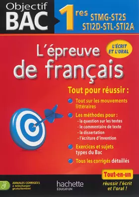 Couverture du produit · Objectif Bac Français 1res séries technologiques