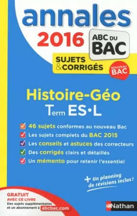 Couverture du produit · Annales ABC du BAC 2016 Histoire - Géographie Term ES.L