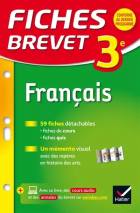 Couverture du produit · Fiches Brevet Français 3e: fiches de révision