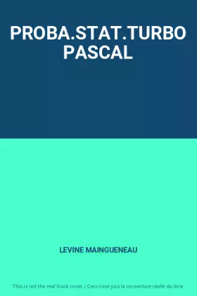 Couverture du produit · PROBA.STAT.TURBO PASCAL