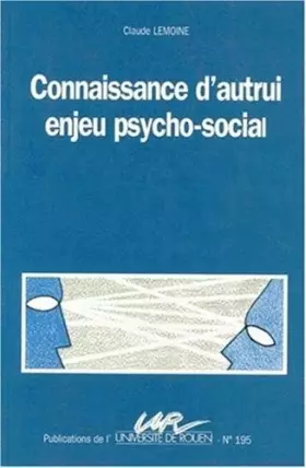 Couverture du produit · Connaissance d'autrui, enjeu psycho-social