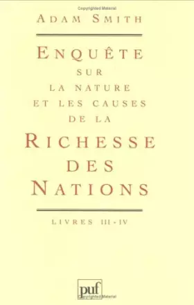 Couverture du produit · Enquête sur la nature et les causes de la richesse des nations