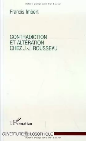 Couverture du produit · Contradiction et altération chez J.-J. Rousseau