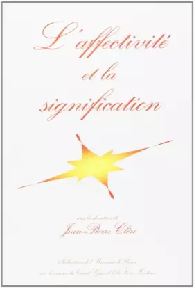 Couverture du produit · L'Affectivité et la signification