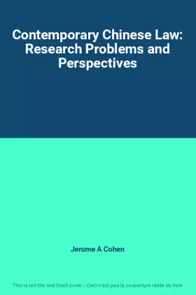 Couverture du produit · Contemporary Chinese Law: Research Problems and Perspectives