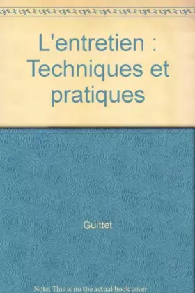 Couverture du produit · L'entretien : Techniques et pratiques