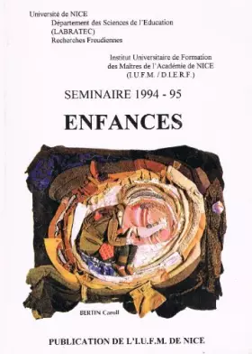 Couverture du produit · Enfances : Séminaire 1994-95