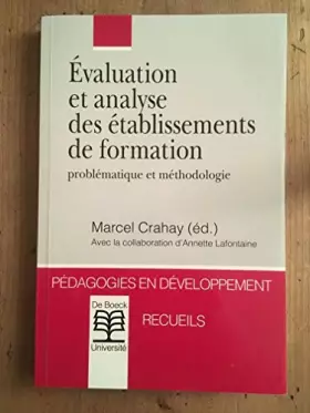 Couverture du produit · L'évaluation et l'analyse des établissements de formation. Problématiques et méthodologie