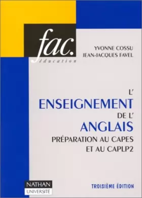 Couverture du produit · L'enseignement de l'anglais : Préparation au CAPES et au CAPLP2, épreuve de didactique