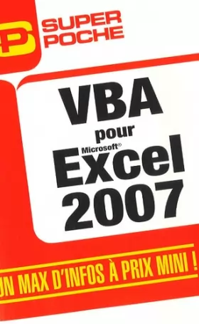 Couverture du produit · VBA pour Excel 2007