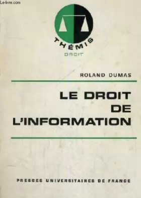 Couverture du produit · Le droit de l'information