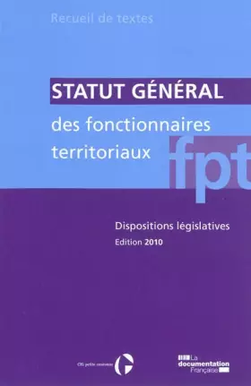Couverture du produit · Statut général des fonctionnaires territoriaux