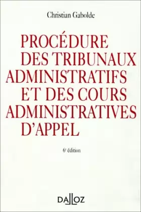 Couverture du produit · Procedure des tribunaux administratifs et des cours administratives d'appel