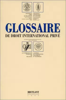 Couverture du produit · Glossaire de droit international privé