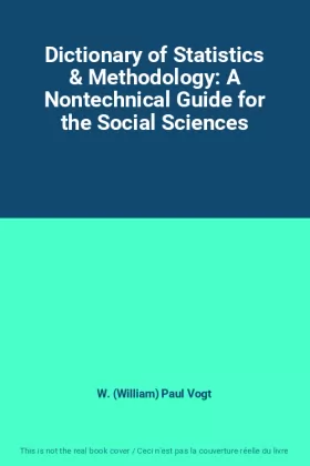 Couverture du produit · Dictionary of Statistics & Methodology: A Nontechnical Guide for the Social Sciences