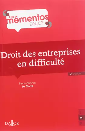 Couverture du produit · Droit des entreprises en difficulté - 7e éd.