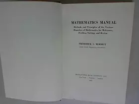 Couverture du produit · Mathematics Manual