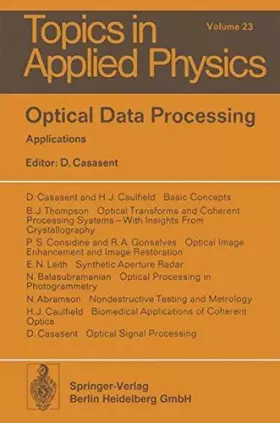 Couverture du produit · Optical Data Processing: Applications (Topics in applied physics)