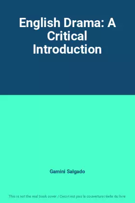 Couverture du produit · English Drama: A Critical Introduction