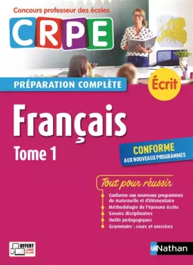 Couverture du produit · Français - Tome 1 - Ecrit 2018 - Préparation complète - CRPE