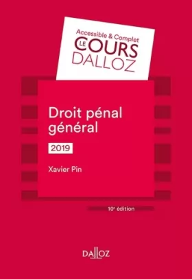 Couverture du produit · Droit pénal général 2019 - 10e éd.