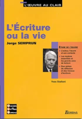 Couverture du produit · 26 - U.L.B. ETUDE L' ECRITURE OU LA VIE (Ancienne Edition)