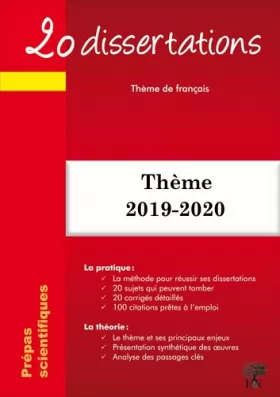 Couverture du produit · 20 dissertations sur le thème français 2019-2020 Prépa scientifique démocratie