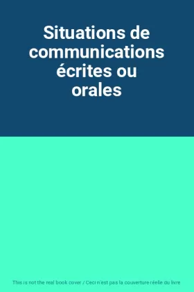 Couverture du produit · Situations de communications écrites ou orales